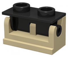 Hinge Brick 1 x 2 Base with Black Hinge Brick 1 x 2 Top Plate (3937 / 3938)