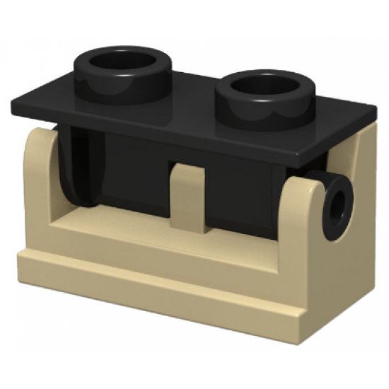 Hinge Brick 1 x 2 Base with Black Hinge Brick 1 x 2 Top Plate (3937 / 3938)