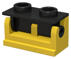 Hinge Brick 1 x 2 Base with Black Hinge Brick 1 x 2 Top Plate (3937 / 3938)