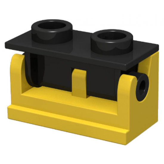 Hinge Brick 1 x 2 Base with Black Hinge Brick 1 x 2 Top Plate (3937 / 3938)