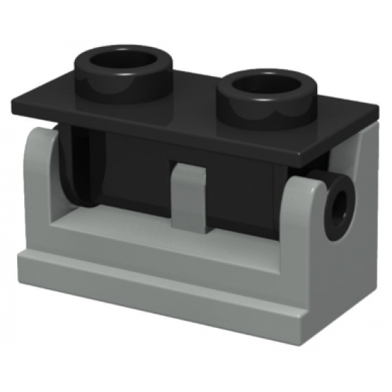 Hinge Brick 1 x 2 Base with Black Hinge Brick 1 x 2 Top Plate (3937 / 3938)