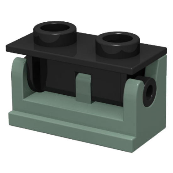 Hinge Brick 1 x 2 Base with Black Hinge Brick 1 x 2 Top Plate (3937 / 3938)