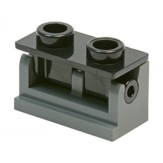Hinge Brick 1 x 2 Base with Black Hinge Brick 1 x 2 Top Plate (3937 / 3938)