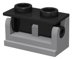 Hinge Brick 1 x 2 Base with Black Hinge Brick 1 x 2 Top Plate (3937 / 3938)