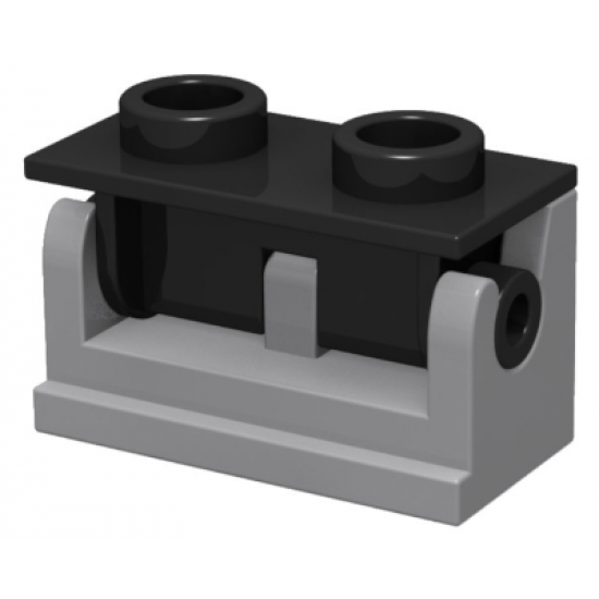 Hinge Brick 1 x 2 Base with Black Hinge Brick 1 x 2 Top Plate (3937 / 3938)