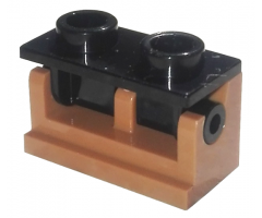Hinge Brick 1 x 2 Base with Black Hinge Brick 1 x 2 Top Plate (3937 / 3938)