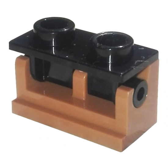 Hinge Brick 1 x 2 Base with Black Hinge Brick 1 x 2 Top Plate (3937 / 3938)