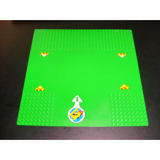 Baseplate, Road 32 x 32 9-Stud T Intersection with Landing Lights and Arrow with Number 1 and Airplane Pattern (Stickers) - Set 3671