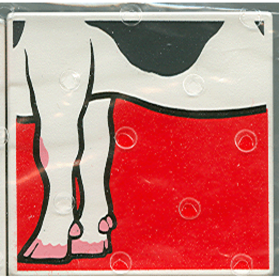 Duplo, Tile 2 x 2 x 1 with Cow Mosaic Picture 17 Pattern (Set 1078)