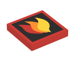 Tile 2 x 2 with Classic Fire Logo Large Pattern
