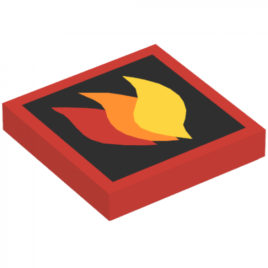 Tile 2 x 2 with Classic Fire Logo Large Pattern