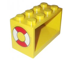 String Reel / Winch 2 x 4 x 2 Holder with Life Preserver Pattern on Both Sides (Stickers) - Set 6697