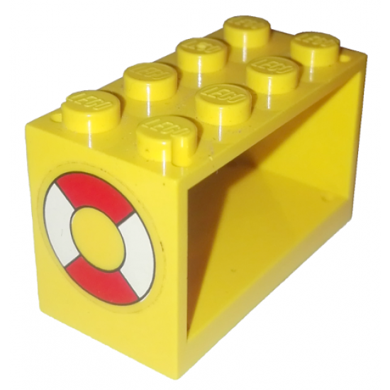 String Reel / Winch 2 x 4 x 2 Holder with Life Preserver Pattern on Both Sides (Stickers) - Set 6697