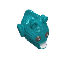 Minifigure, Head, Modified SW Rodian with Greedo with Black Eyes Pattern