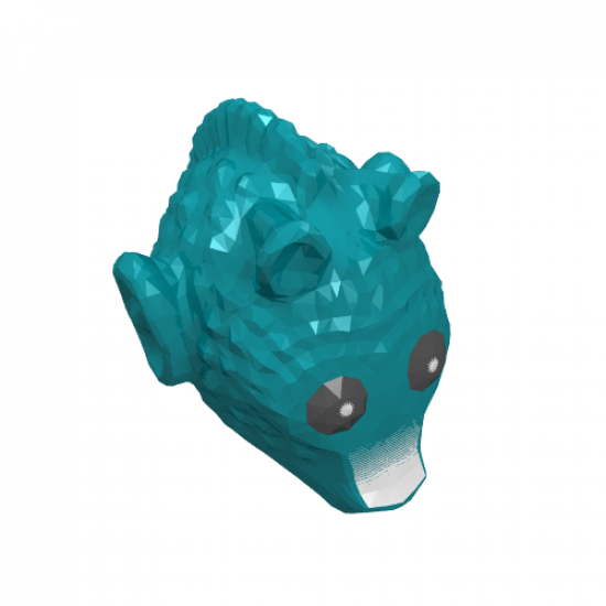 Minifigure, Head, Modified SW Rodian with Greedo with Black Eyes Pattern