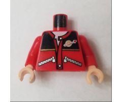 Torso Jacket with Zippers, Black Top, Classic Space Logo, White Undershirt Pattern / Red Arms / Light Nougat Hands