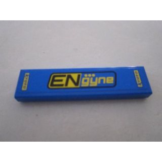 Tile 1 x 4 with 'ENgyne' on Blue Background Pattern (Sticker) - Set 8495