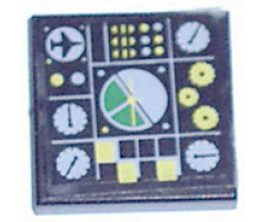 Tile 2 x 2 with Avionics Green and Light Gray Pattern 2 (Sticker) - Set 8856
