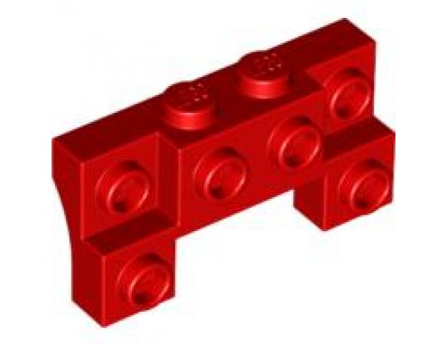 Brick, Modified 2 x 4 - 1 x 4 with 2 Recessed Studs and Thick Side Arches