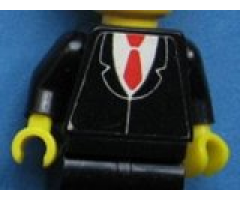 Torso Suit with Red Tie Pattern (Sticker) / Black Arms / Yellow Hands