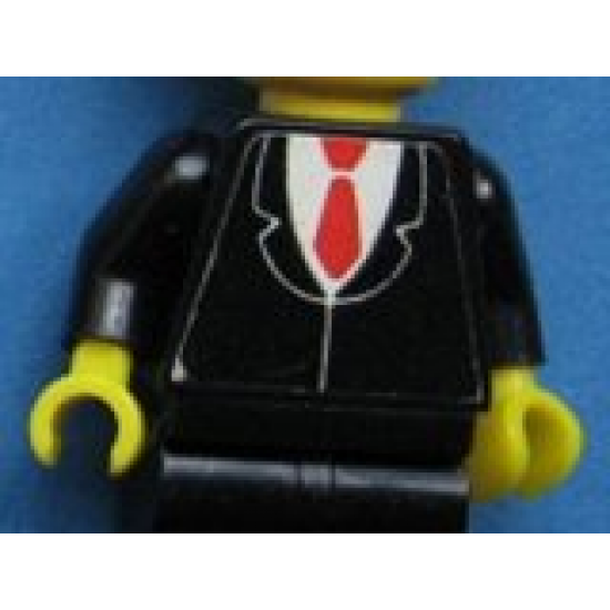 Torso Suit with Red Tie Pattern (Sticker) / Black Arms / Yellow Hands