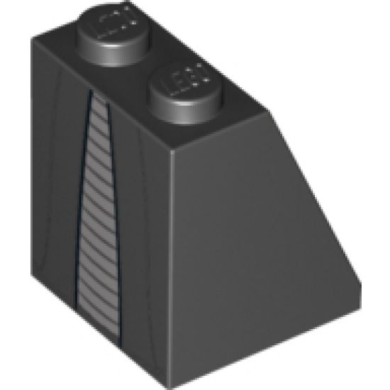 Slope 65 2 x 2 x 2 with Bottom Tube with Minifigure Dress/Skirt/Robe, Light Bluish Gray Panel Pattern