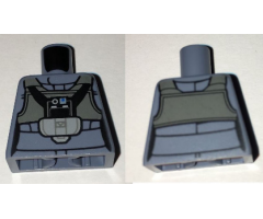 Torso SW Rebel A-wing Pilot with Dark Gray Vest and Black Front Panel with Breathing Apparatus Pattern