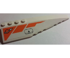 Wedge 12 x 3 Right with Modified Classic Space Logo, Orange Lines and Hatch Pattern (Sticker) - Set 7690