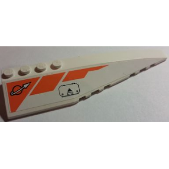Wedge 12 x 3 Right with Modified Classic Space Logo, Orange Lines and Hatch Pattern (Sticker) - Set 7690