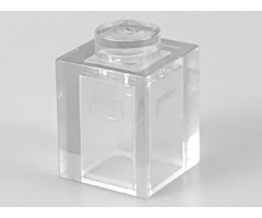 Brick 1 x 1 Transparent with Frosted Horizontal Line