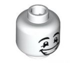 Minifigure, Head Mime Happy Face, Black Eyes with White Pupils Pattern - Blocked Open Stud
