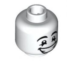 Minifigure, Head Mime Happy Face, Black Eyes with White Pupils Pattern - Blocked Open Stud