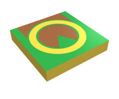 Tile 2 x 2 with Green and Brown Pattern