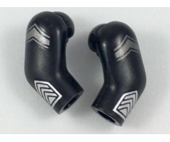 Arm, (Matching Left and Right) Pair with Flat Silver Chevron and Silver Cuff Pattern