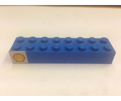 Brick 2 x 8 with Shell Logo Pattern Left (Sticker) - Set 392-1