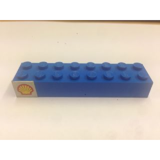 Brick 2 x 8 with Shell Logo Pattern Left (Sticker) - Set 392-1