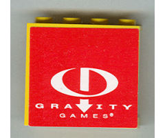Panel 1 x 4 x 3 with Gravity Games Logo White on Red Pattern (Sticker) - Set 3538