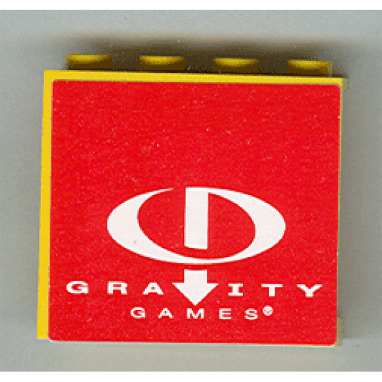 Panel 1 x 4 x 3 with Gravity Games Logo White on Red Pattern (Sticker) - Set 3538