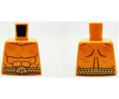 Torso Bare Chest with Muscles Outline, Scales and Belt on Front and Back Pattern