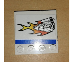 Tile, Modified 4 x 4 with Studs on Edge with Engine, Flame and 'BSC' Pattern Model Right Side (Sticker) - Set 8154