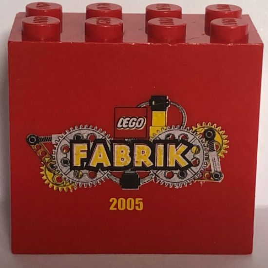 Brick 2 x 4 x 3 with LEGO Fabrik 2005 Pattern