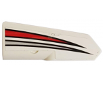 Technic, Panel Fairing #22 Very Small Smooth, Side A with Red and Silver Tapered Stripes Pattern (Sticker) - Set 42057