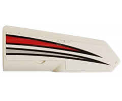 Technic, Panel Fairing #22 Very Small Smooth, Side A with Red and Silver Tapered Stripes Pattern (Sticker) - Set 42057