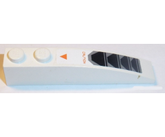 Slope, Curved 6 x 1 with 'CAUTION', Orange Triangle and Air Inlets Pattern (Sticker) - Set 8108