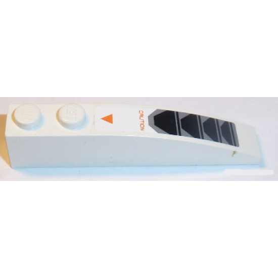 Slope, Curved 6 x 1 with 'CAUTION', Orange Triangle and Air Inlets Pattern (Sticker) - Set 8108
