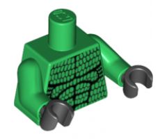Torso Batman Muscles Outline with Scales Pattern / Green Arms / Black Hands