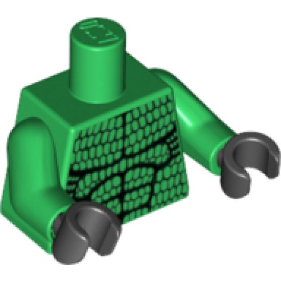 Torso Batman Muscles Outline with Scales Pattern / Green Arms / Black Hands