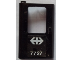 Door 1 x 4 x 5 Train Left with White Double Arrow (Swiss Federal Railways) and '7727' Pattern (Sticker) - Set 7727