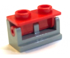 Hinge Brick 1 x 2 Base with Red Hinge Brick 1 x 2 Top Plate (3937 / 3938)