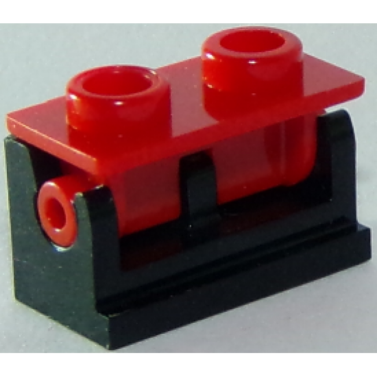 Hinge Brick 1 x 2 Base with Red Hinge Brick 1 x 2 Top Plate (3937 / 3938)